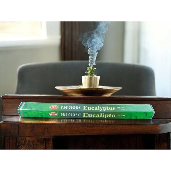 HEM Precioso Eucalyptus Incense Sticks 20 Pack 8.3" Long Aromatic Fragrance - Picture 1 of 8